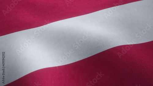 Video animation of a waving Austrian national flag in a seamless loop. photo