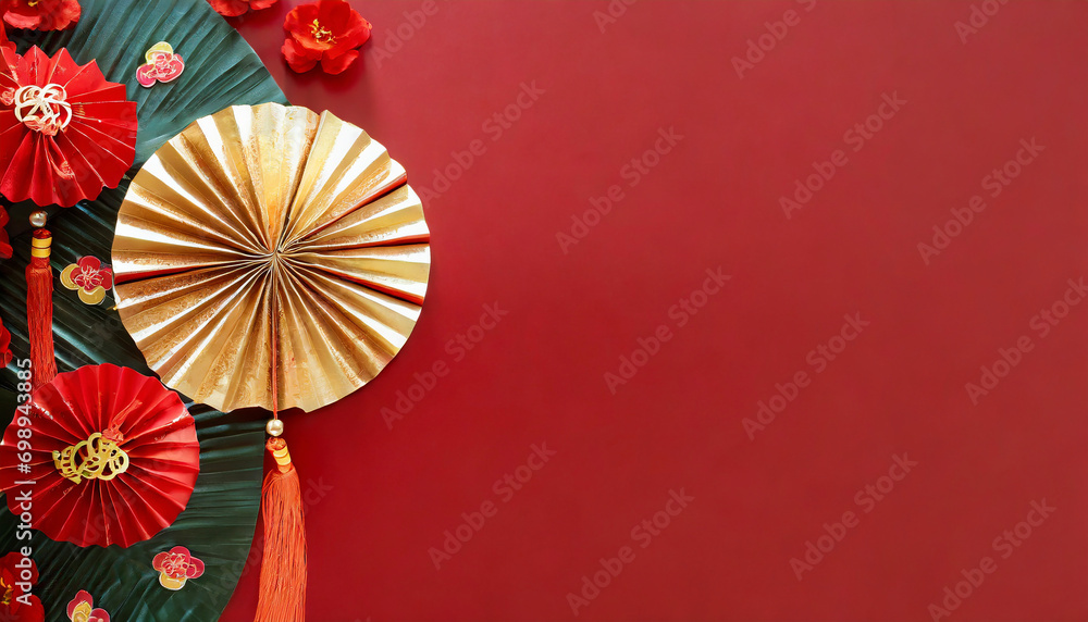 Concept of Happy Chinese New Year festival in red background