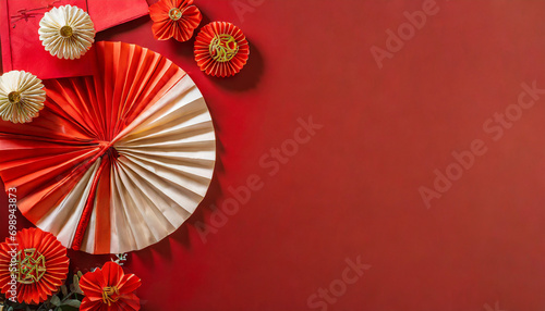 Concept of Happy Chinese New Year festival in red background