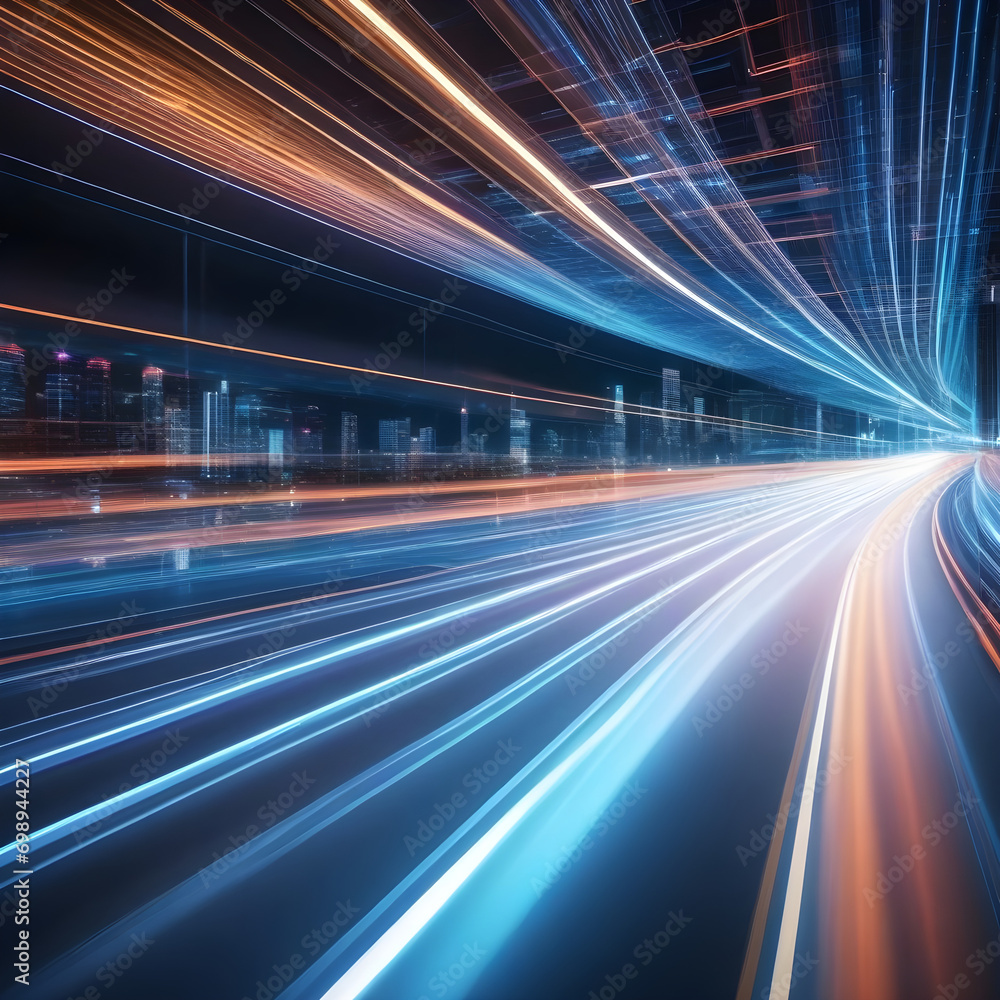 Technology screen with abstract high speed technology POV motion blur Technology screen with abstract high speed technology POV motion blur