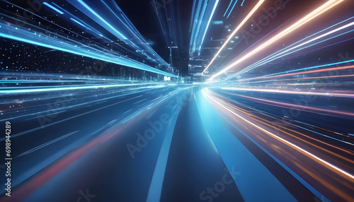 Technology screen with abstract high speed technology POV motion blur
