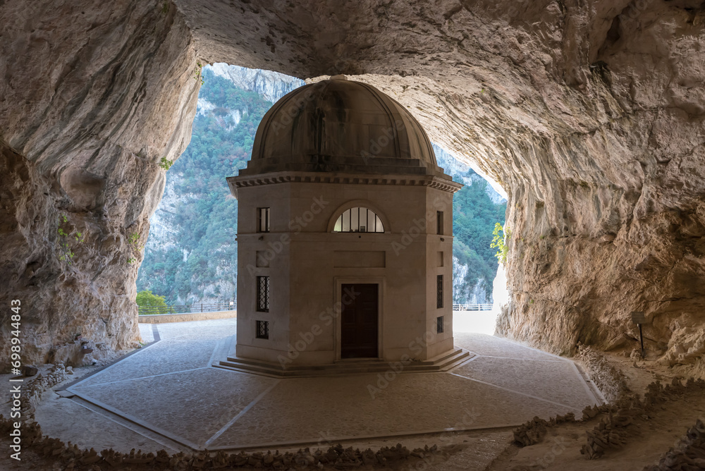 Temple of Valadier hidden in the Frasassi gorge Ancona Italy