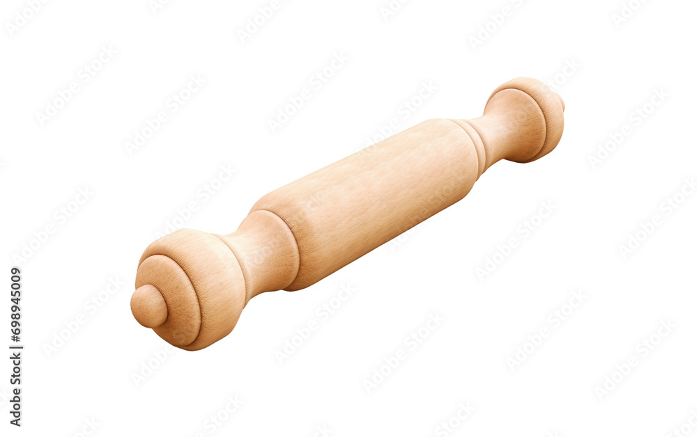 Rolling Pin and Flour On Transparent Background.