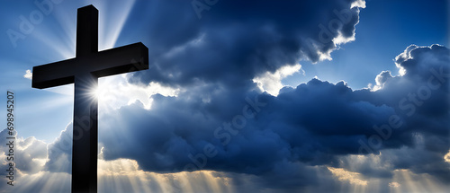 Slika na platnu Golgotha hill and cross as symbol of Jesus' death and resurrection during Passio