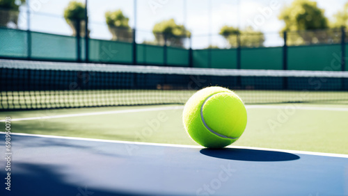 tennis ball on the court © akarawit