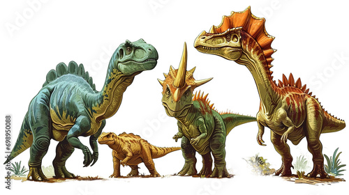 Set of Dinosaurs Illustration © Hungarian