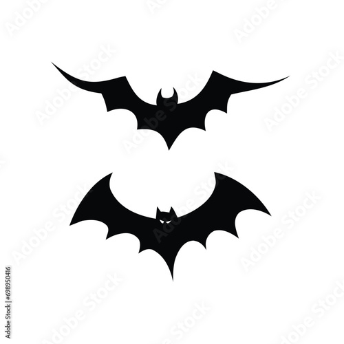 Halloween bat, Flying Bat, Bat Silhouette, flying bat silhouette. flock of bats. Halloween vector illustration, Scary bats silhouette, Bat vector, Bats icon, Halloween Bats holiday design elements.