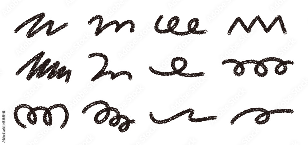 手書きの装飾ラインセット、ワンポイント、デコレーション素材、ベクター 手書きの装飾ラインセット、ワンポイント、デコレーション素材、ベクター