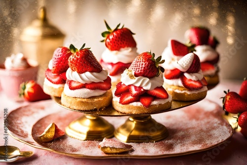 Obraz na płótnie cake with strawberries w salonie