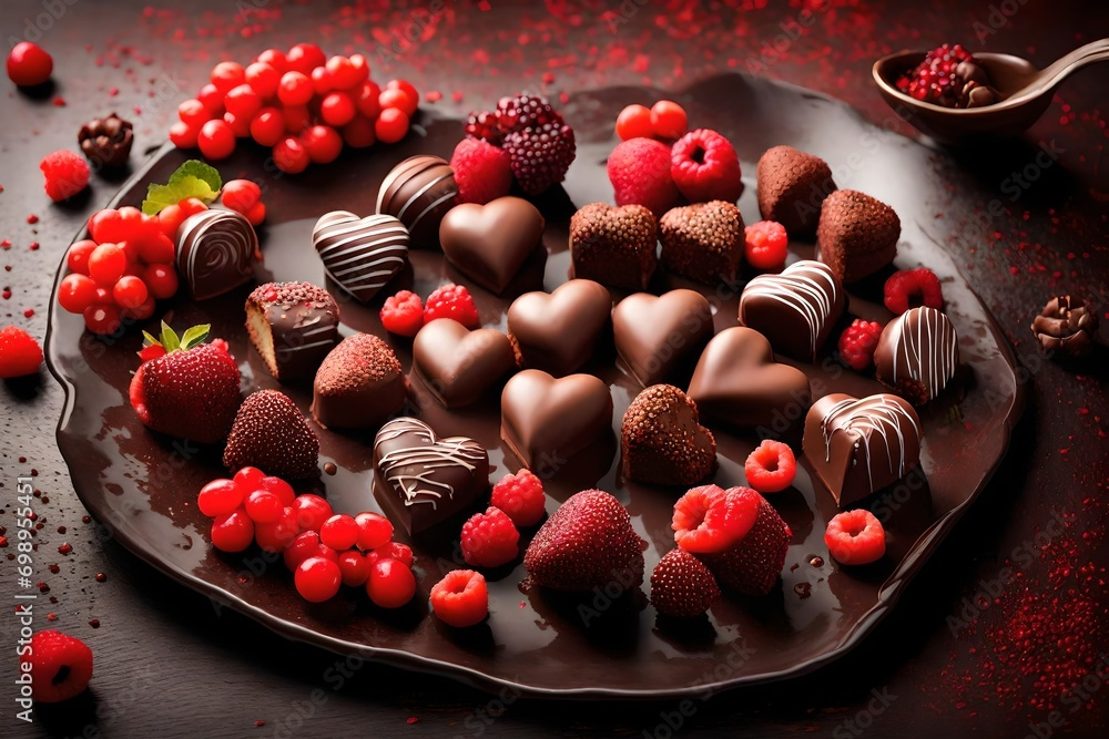 chocolate cake with berries