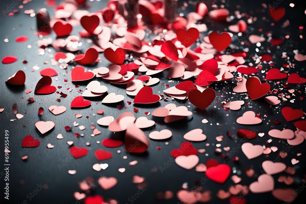 red hearts background