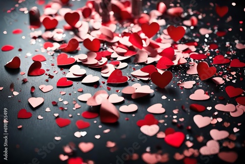 Obraz na płótnie red hearts background w salonie