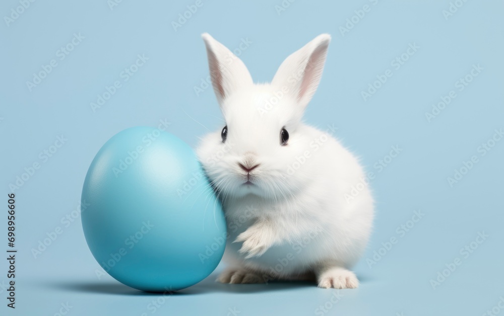 Fototapeta premium Adorable bunny and Easter egg