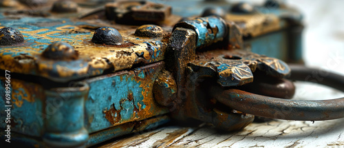 Close-Up Of An Old Padlock. llustration On The Theme Of History, Objects And Mechanisms. Generative AI