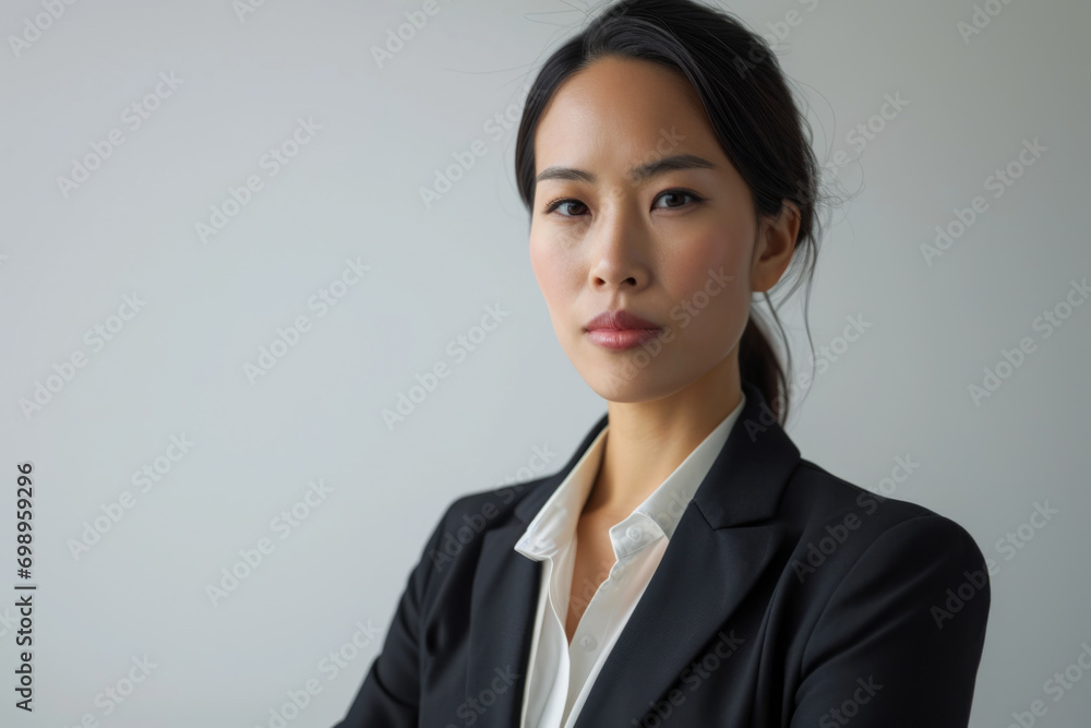 Asian-American woman in a business suit, portrait Asian-American woman in a business suit, portrait