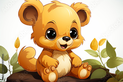 vector cartoon happy bear