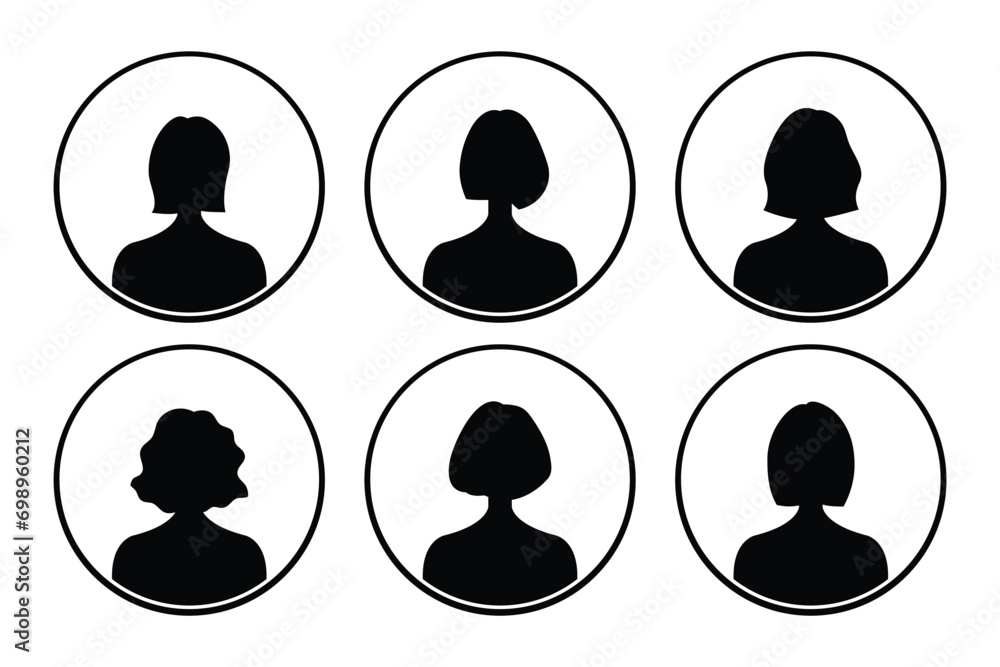 Set of silhouettes of men and women on a white background. Set of silhouettes of men and women on a white background.