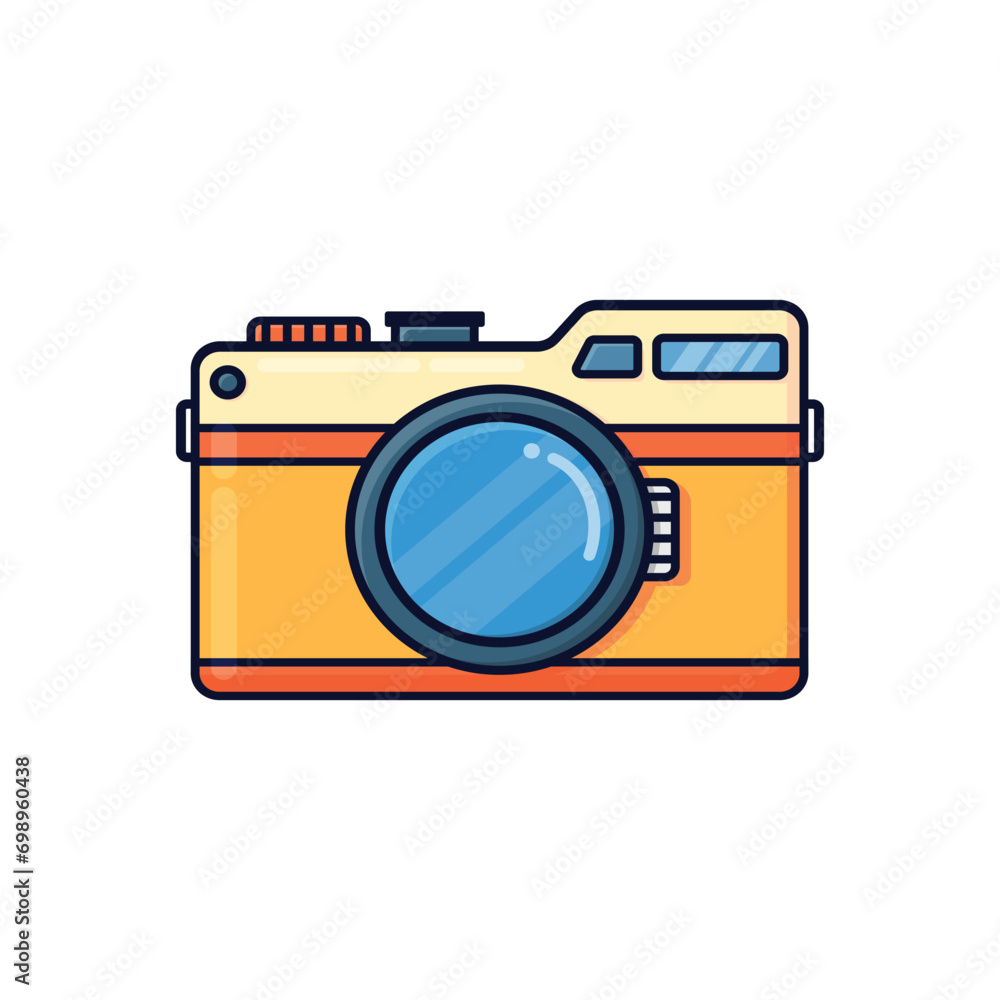 Simple camera icon full color cute cartoon design style Simple camera icon full color cute cartoon design style