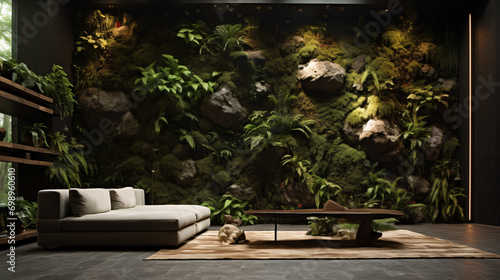 Indoor wall adorned with plants
