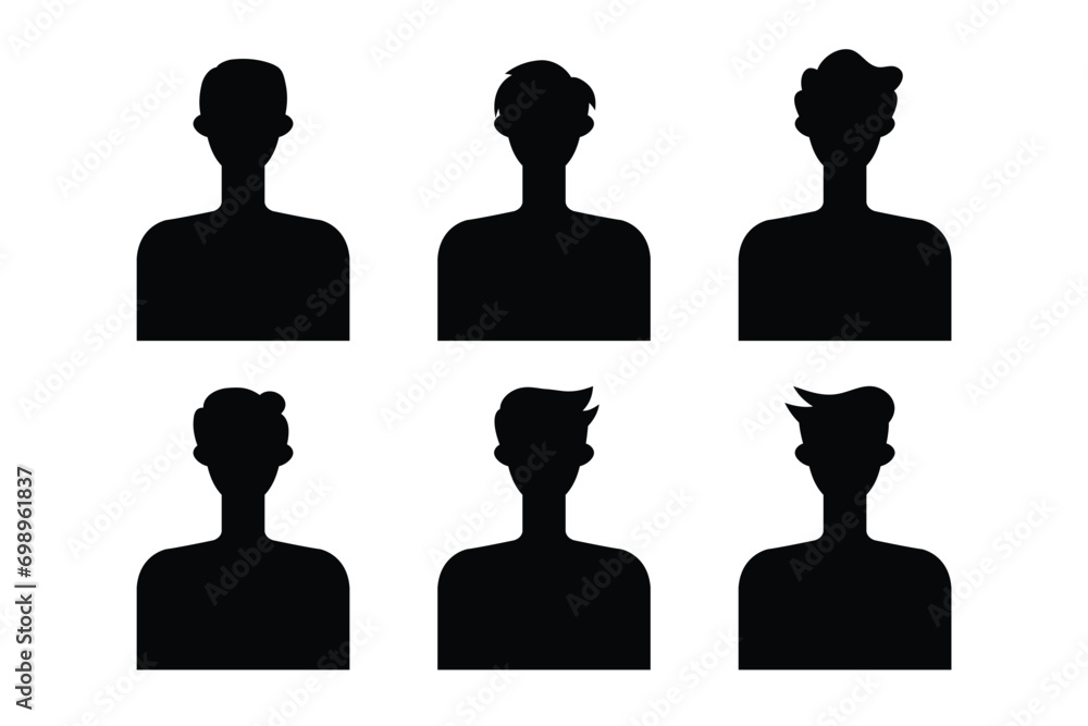 Silhouette of a man and woman with different hairstyles. Vector illustration. Silhouette of a man and woman with different hairstyles. Vector illustration.