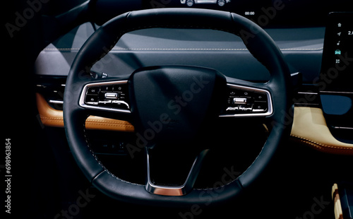 car leather steering wheel © jeson