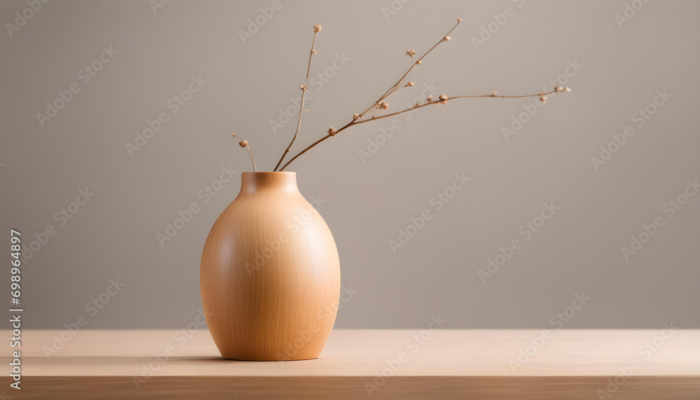 wooden vase isolated with soft background