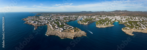 Canvastavla Panorama of Cala d'Or in Majorca aerial view