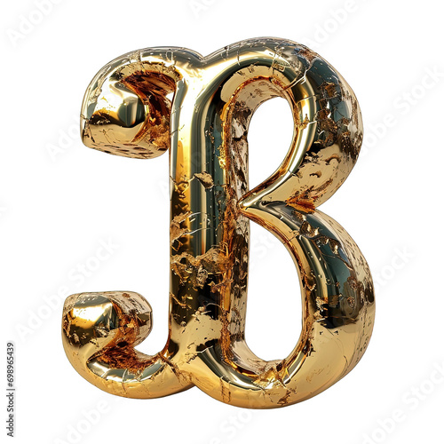 golden font letter B