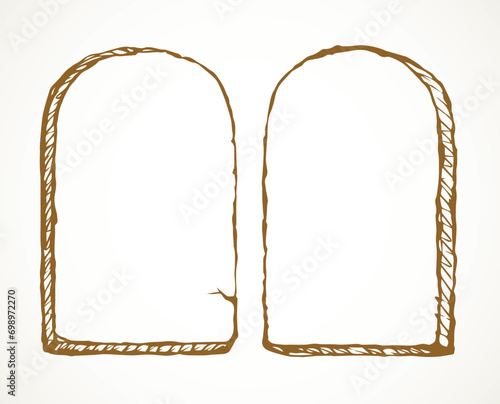 Tablets with 10 commandments. Vector drawing photo