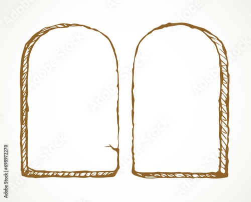 Tablets with 10 commandments. Vector drawing