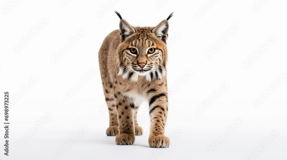 A lynx on a white background A lynx on a white background