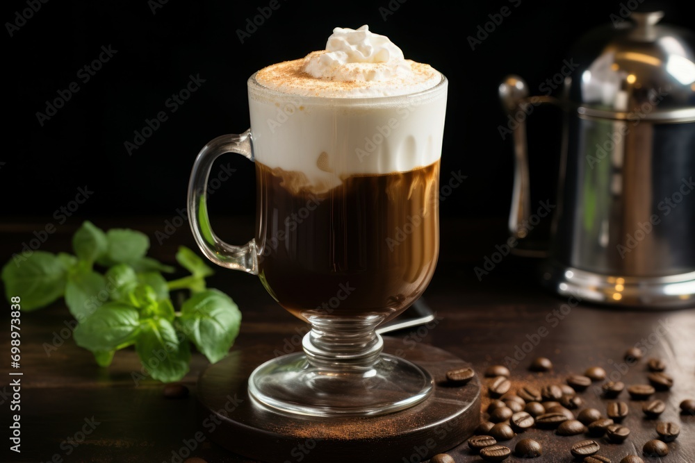 Robust Irish coffee beverage. Cup drink mug. Generate Ai Robust Irish coffee beverage. Cup drink mug. Generate Ai