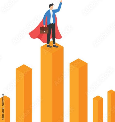 Success on the top business. Development concept. Geometric and Cube


