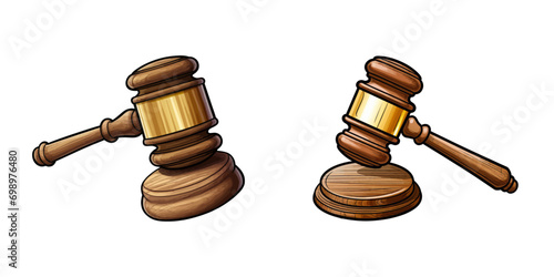 Cartoon judge's gavel. Vector illustration