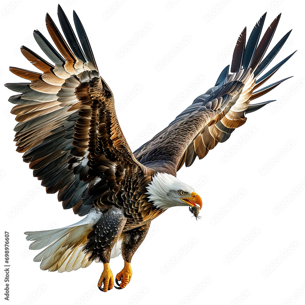 Obraz premium bald eagle in flight isolated
