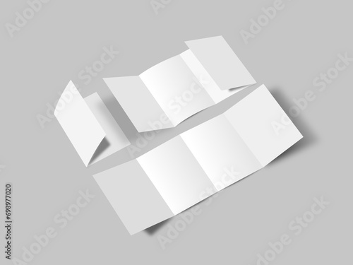 Blank Four-fold brochure mockup template..