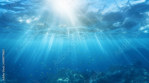 Sunny blue underwater background