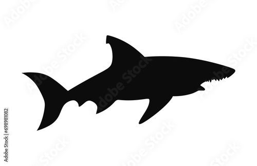 A hammerhead shark Vector black silhouette