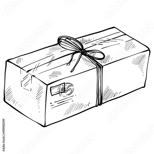 package box handdrawn illustration