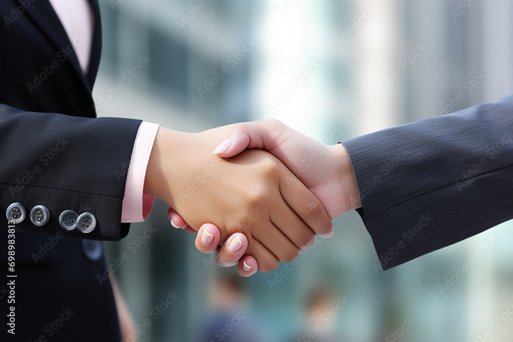 Businessmen making handshake with partner, greeting, dealing, merger and acquisition, business joint venture concept, for business Businessmen making handshake with partner, greeting, dealing, merger and acquisition, business joint venture concept, for business