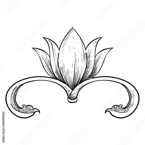 floral ornamental border handdrawn illustration
