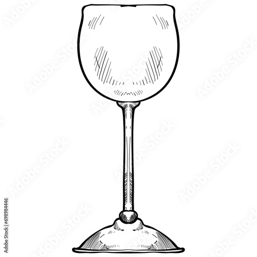 wine glass handdrawn illustration
