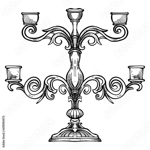 hanging candle holder handdrawn illustration