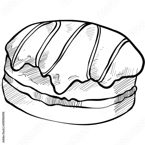 cream puff cake handdrawn illustration