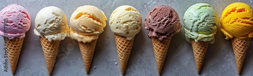 Variety of ice cream. Banner