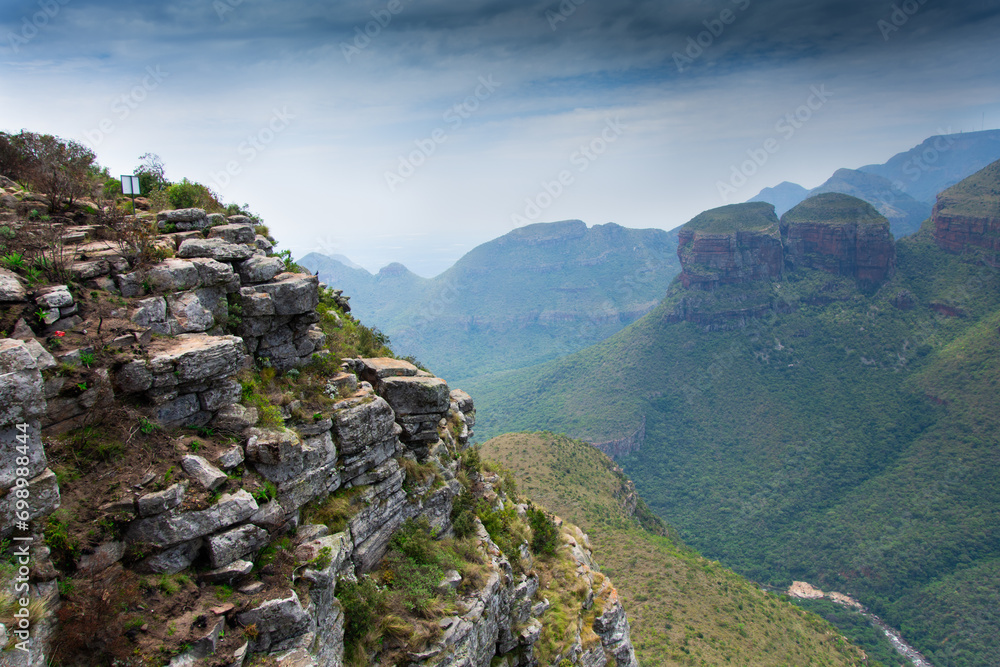 Naklejka premium Blyde Canyon South Africa in the area called the three rondavels