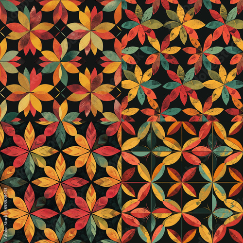 seamless pattern with flowers,seamless,leaf,vector,autumn,wallpaper,nature,Ai generated 