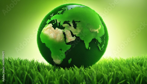 Terra Ecologica- Sfondo di Erba Naturale per un Globo Verde