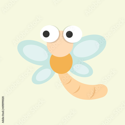 illustration of cute dragonfly animal