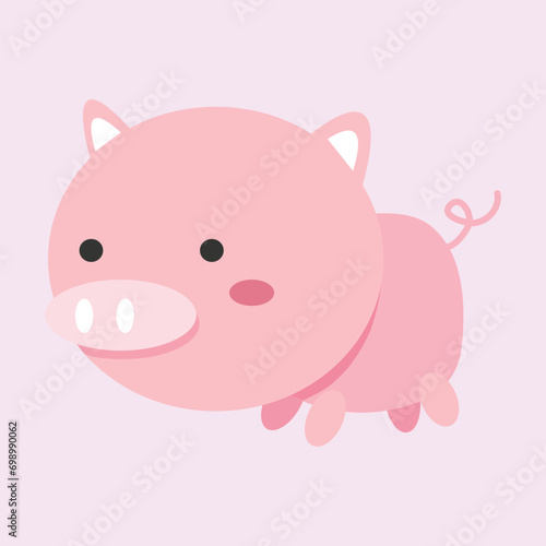 illustration of cute baby pig animal